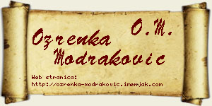 Ozrenka Modraković vizit kartica